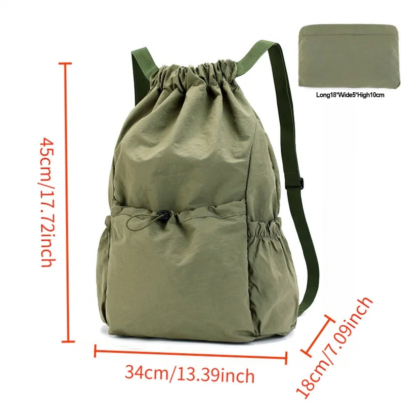Foldable Drawstring Drawstring Backpack,Lightweight and Easy To Store,Essential for Short Distance Travel and Outdoor Activities