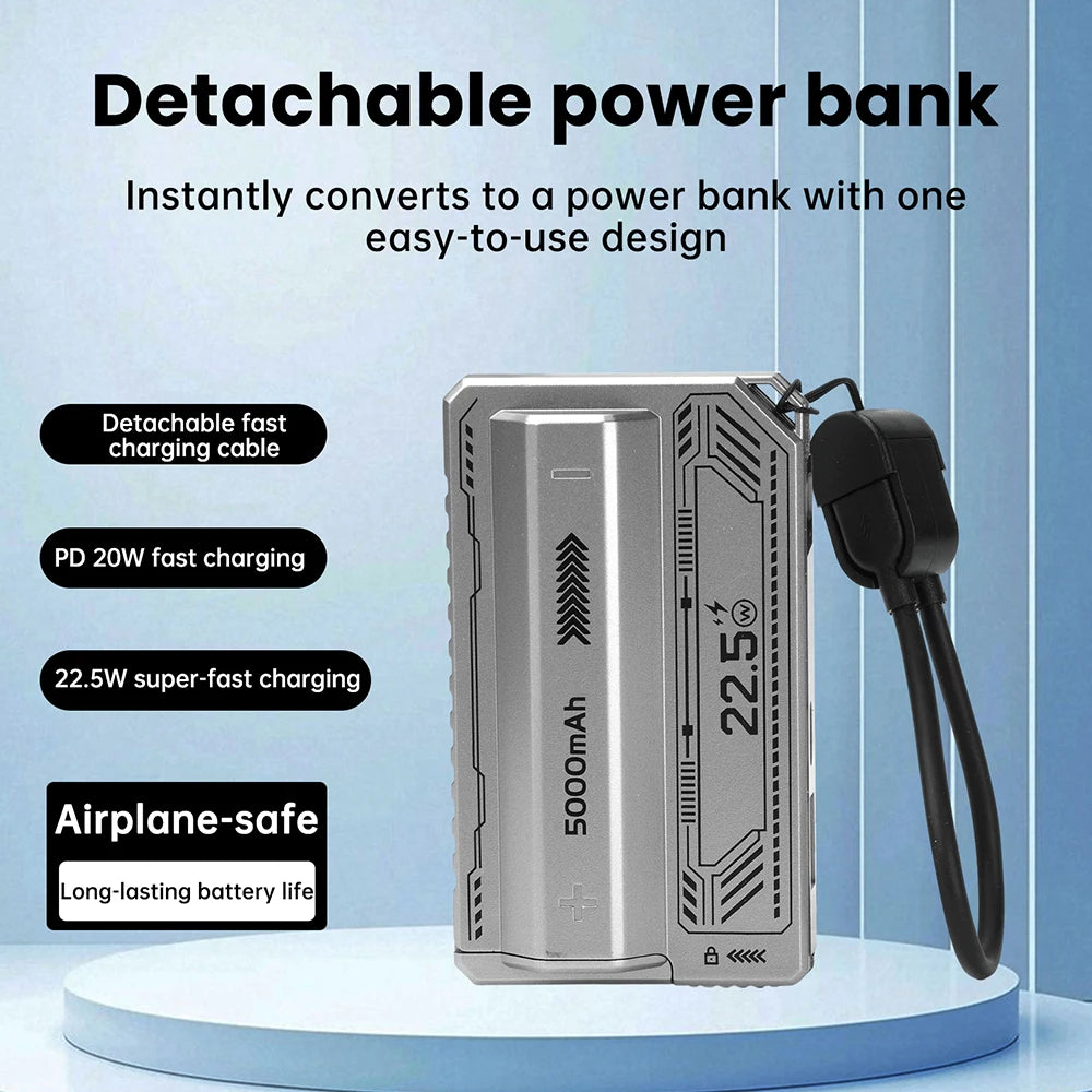 21700 Battery Holder Power Bank Case PD 20W Fast Charging Built-in Cable Detachable Power Bank DIY Battery Case