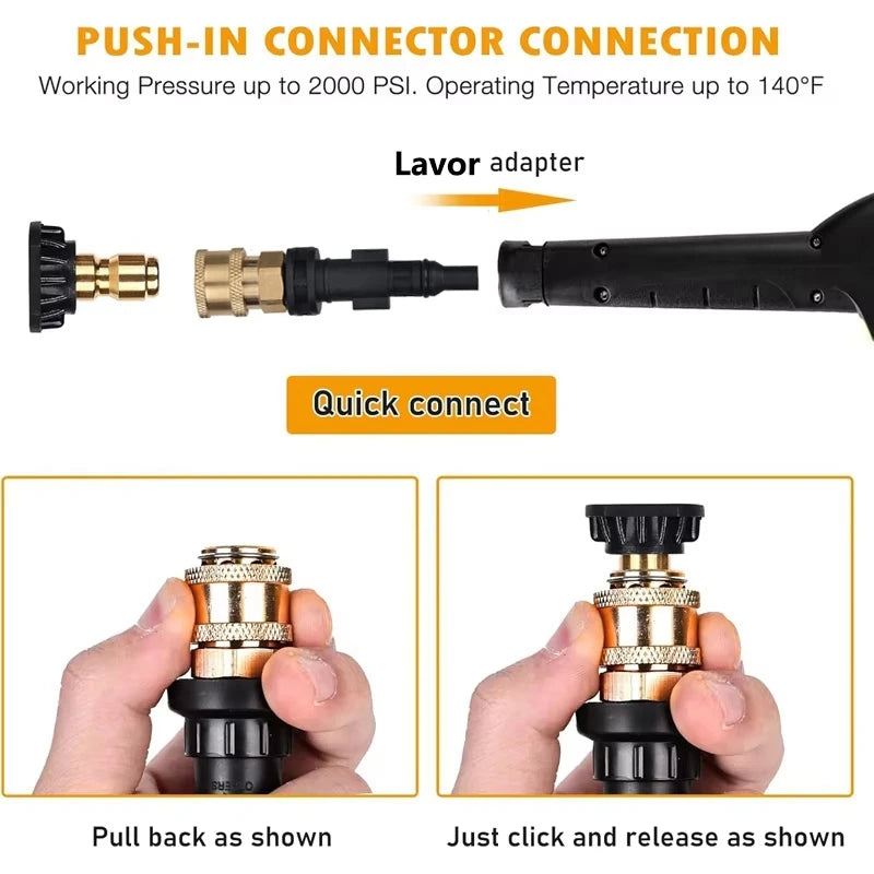 High pressure Water Gun Adapter For Lavor Parkside To Quick Connect 1/4" Washer Parts Spray Nozzle 4000 PSI