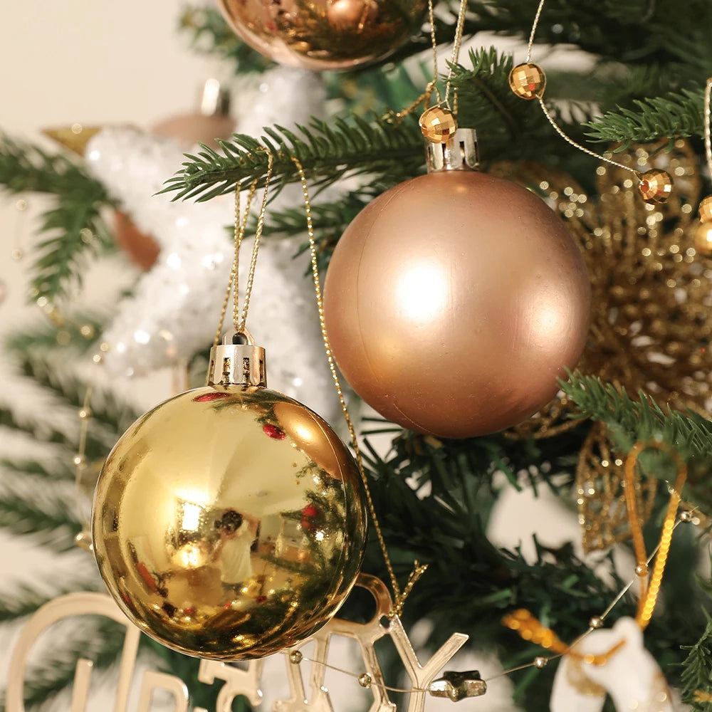 24Pcs/Box 3-4cm Christmas Balls Christmas Tree Ornament Ball Xmas Hanging Tree Pendant Home Party Decor New Year Gifts