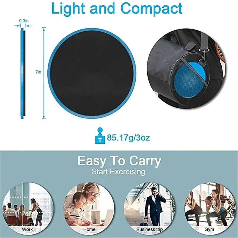 2pcs Gliding Discs Slider Fitness Disc Exercise Sliding Plate Abdominal Core Muscle Training Yoga Sliding Disc Fitness Equipment