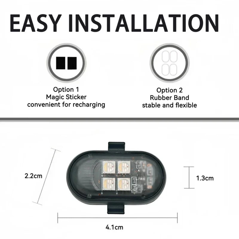 Wireless LED Strobe Lights Car Decor Atmosphere Light Warning Lights RGB Led Aircraft Strobe Lights Car Motorcycle LED Lights