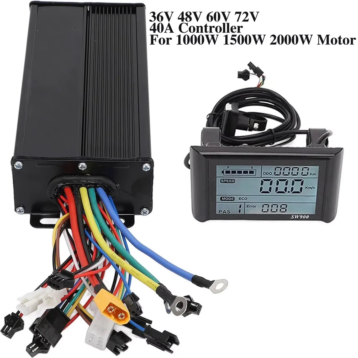 26A/30A/40A/45A E-Bike Controller Set With SW900 Meter 36V 48V 52V For 750W 1000W Brushless Motor Sine Wave Tri-Mode E-Scooter