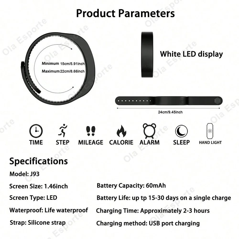 Smart Multifunctional Wristband Fitness Bracelet IP65 Waterproof Sport LED Activity Sleep Tracker Smart Watch Pedometer New 2026