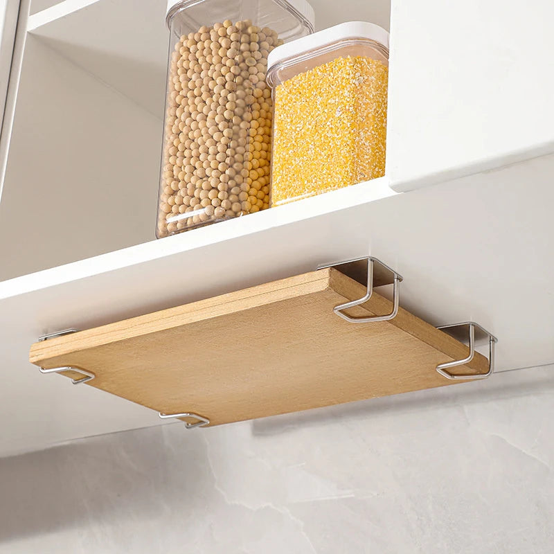 New 4PCS Kitchen Storage Rack Wall Mounted Pot Cover Rack Cabinet Bottom Cutting Board Rack Vegetable Board Storage Rack