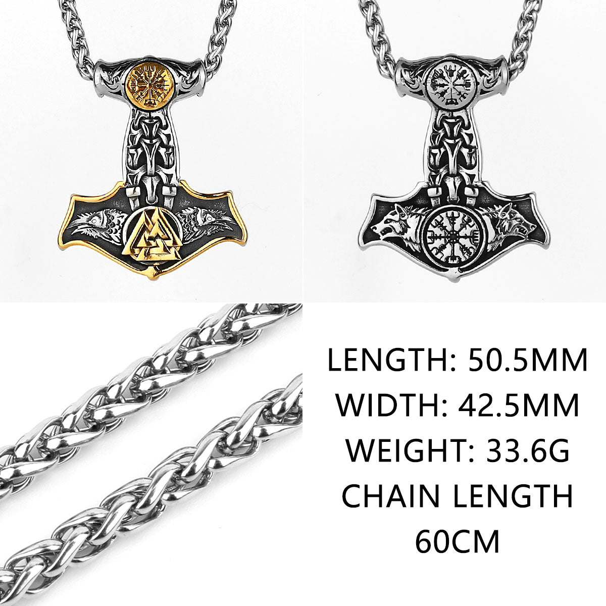 Original Viking Stainless Steel Thor Hammer Multiple Styles Domineering Unisex Necklace Pendant Boyfriend Gift Wholesale