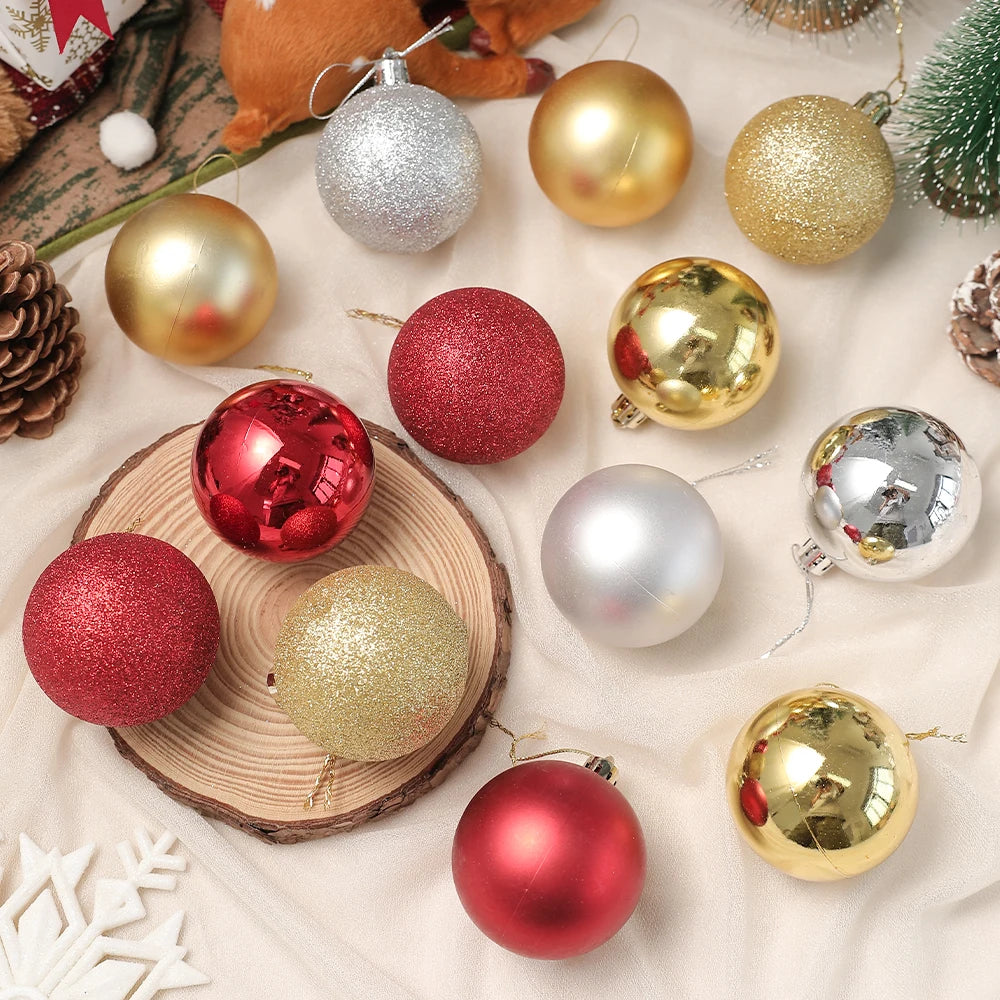 24Pcs/Box 3-4cm Christmas Balls Christmas Tree Ornament Ball Xmas Hanging Tree Pendant Home Party Decor New Year Gifts