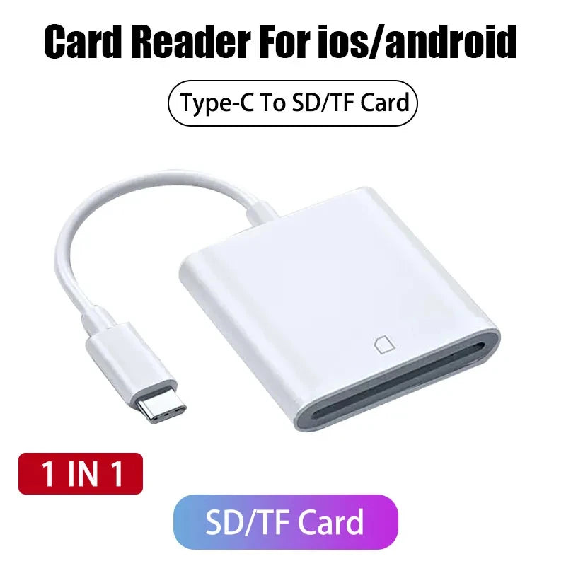OTG 3 in 1 TF SD Card Reader Data Transmission Splitter Camera Reader Adapter for iPhone 15 14 13 12 11 XR Pro Max XR Android