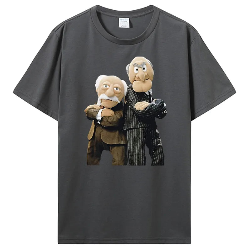 Statler And Waldorf Black T-Shirt Clothing Fashion 100% Cotton Good Quality Brand Cotton Shirt Style Cool Shirts