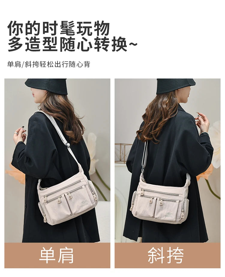 Nylon Crossbody Bag For Women Large Capacity Shoulder Bag Multi-pocket Female Bag Shopping Travel Lady Handbag Leisure Purse sac