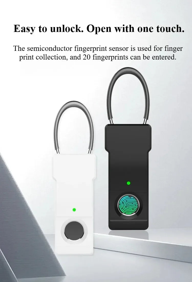 Tuya Fingerprint Padlock Bluetooth Combination Padlock Suitcase Luggage New Metal Code Lock Mini Fingerprint Key Anti-Theft Lock