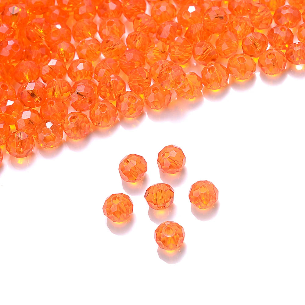 Cicifu Mix Green 3/4/6mm 40/120pcs Rondelle Austria Faceted Crystal Glass Beads Round Loose Beads for Jewelry Making Finding