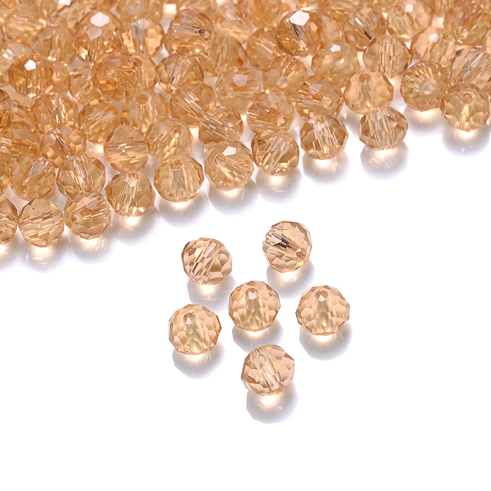 Cicifu Mix Green 3/4/6mm 40/120pcs Rondelle Austria Faceted Crystal Glass Beads Round Loose Beads for Jewelry Making Finding