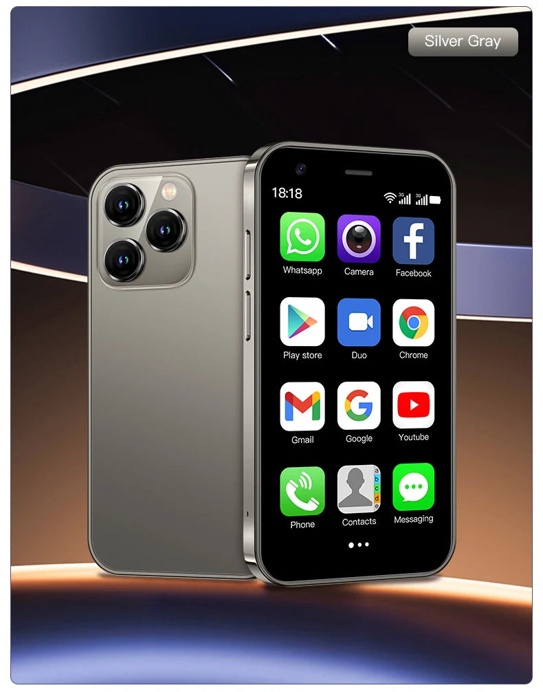 SERVO Mini Smartphone 3.0" Display 2GB+16GB 3G WCDMA Facial Recognition WiFi GPS Play Store Android Smart Phone Dual SIM Standby