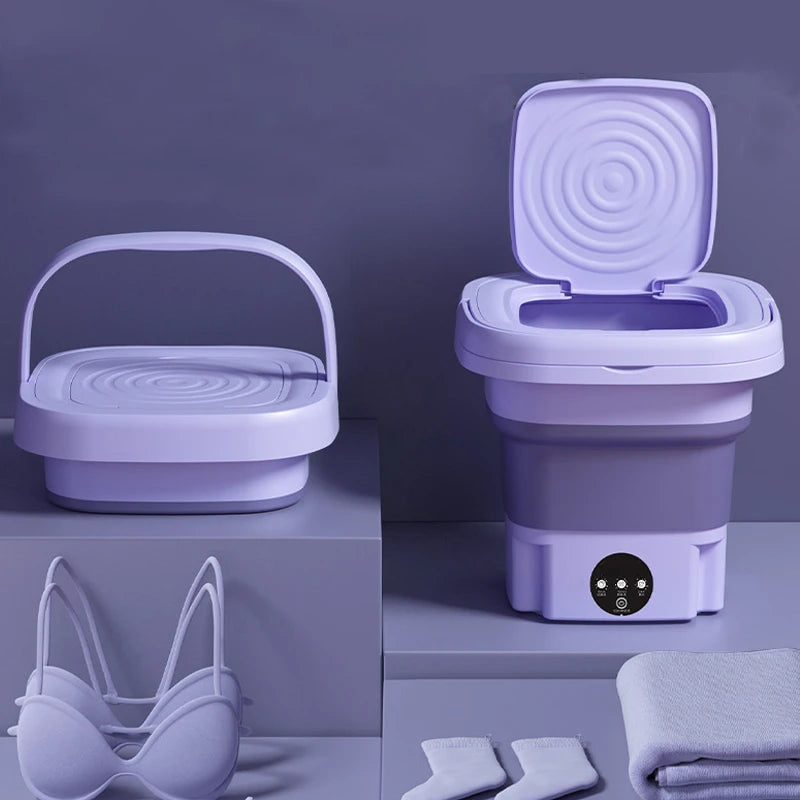 Portable New Small Foldable Washing Machine with Spin Dryer For Socks Underwear Panties Washer Household Mini Washing Machine
