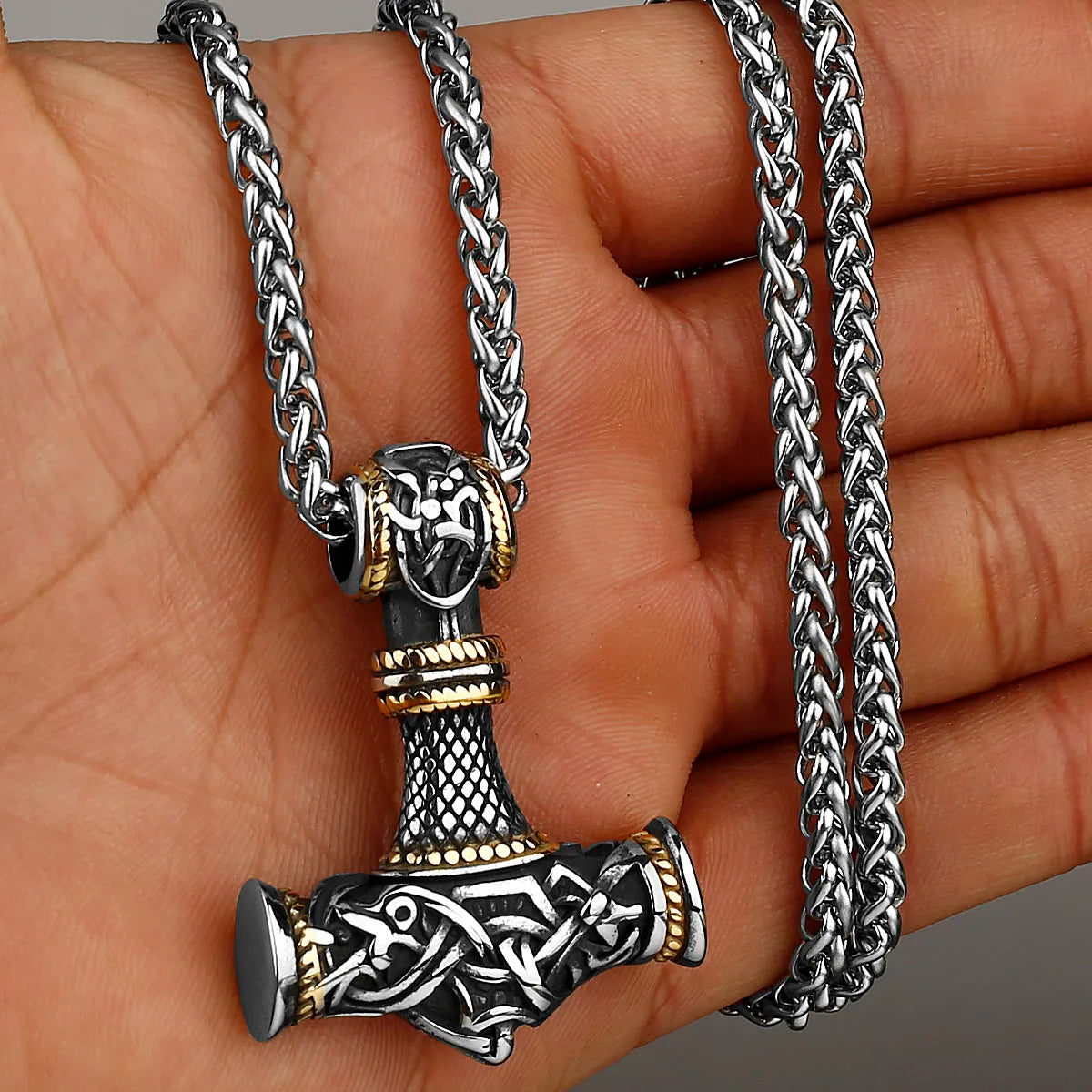 Original Viking Stainless Steel Thor Hammer Multiple Styles Domineering Unisex Necklace Pendant Boyfriend Gift Wholesale