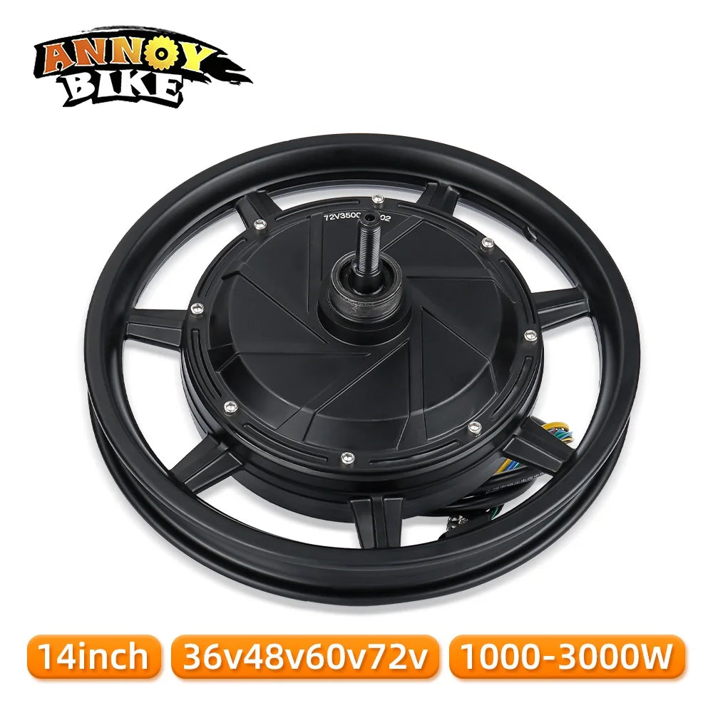 120km/h High Speed Electric Bicycle Motor Tire 14x2.125/54-254 Hub Motor Brushless Scooter 14 inch 36V 48V 60V 72V 1500W-3500W