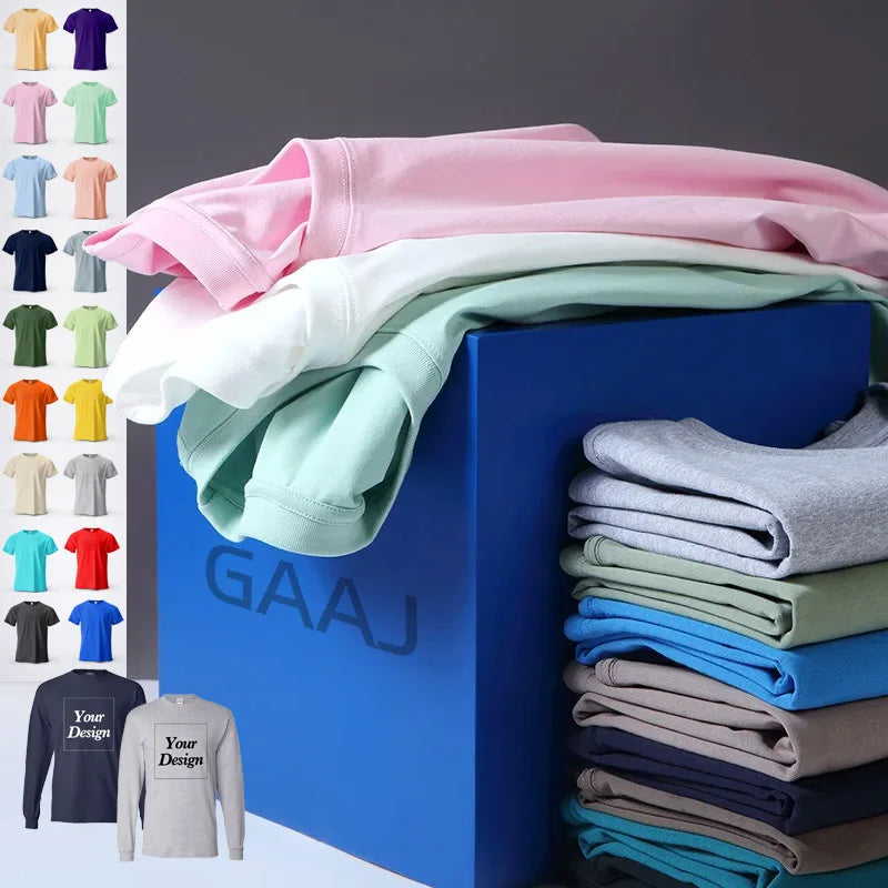 Custom Embroidery T Shirt Premium 100% Cotton T shirt Diy Your Own Design Brand Company Team Pet Animal Logo Men Women Tee Tops