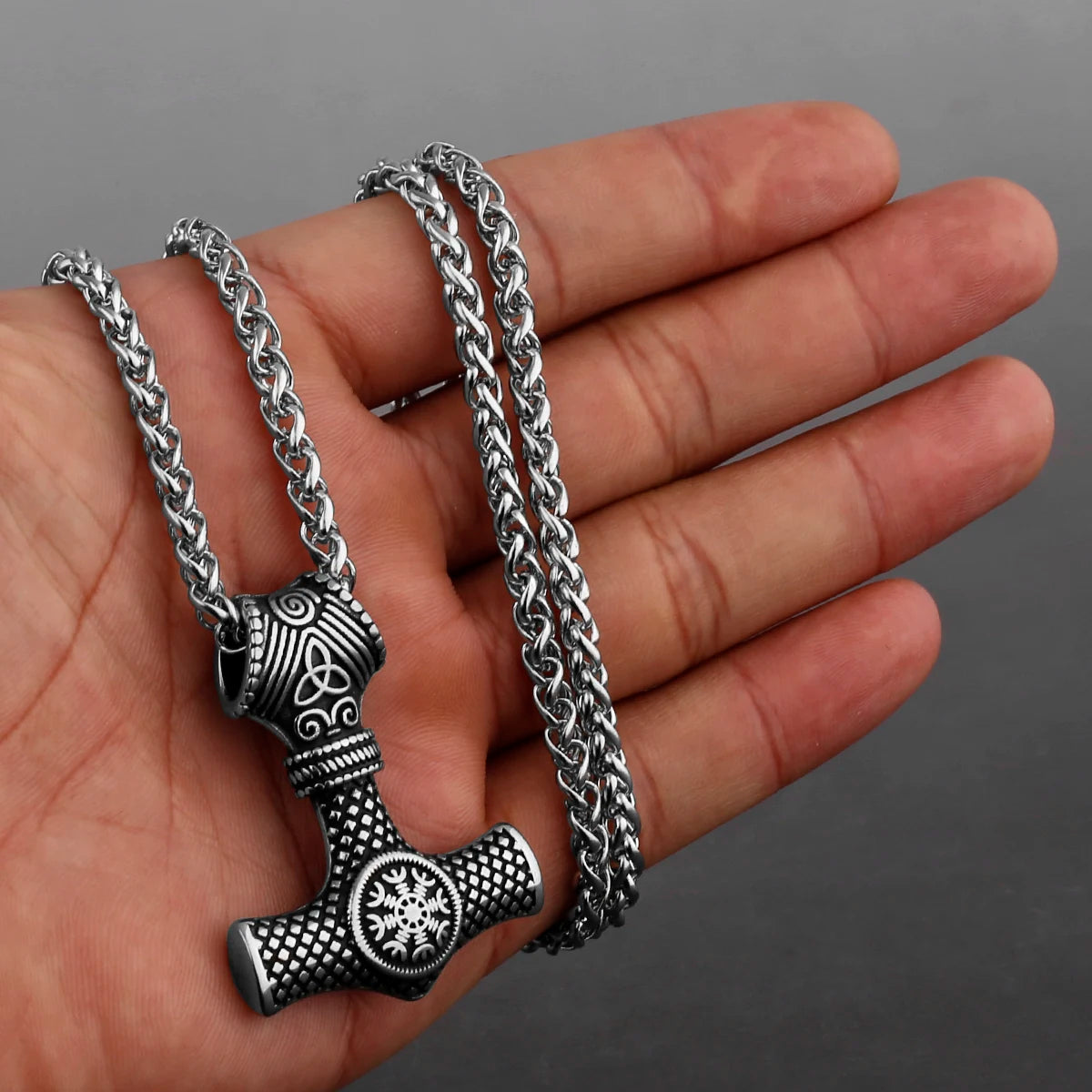Original Viking Stainless Steel Thor Hammer Multiple Styles Domineering Unisex Necklace Pendant Boyfriend Gift Wholesale