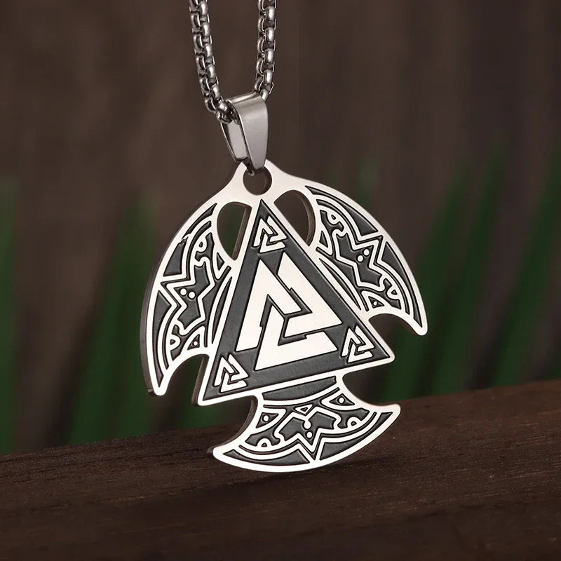 Retro Nordic Style Crow Skull Pendant Animal Bird Necklace for Men Personalized Jewelry Lucky Amulet Gift