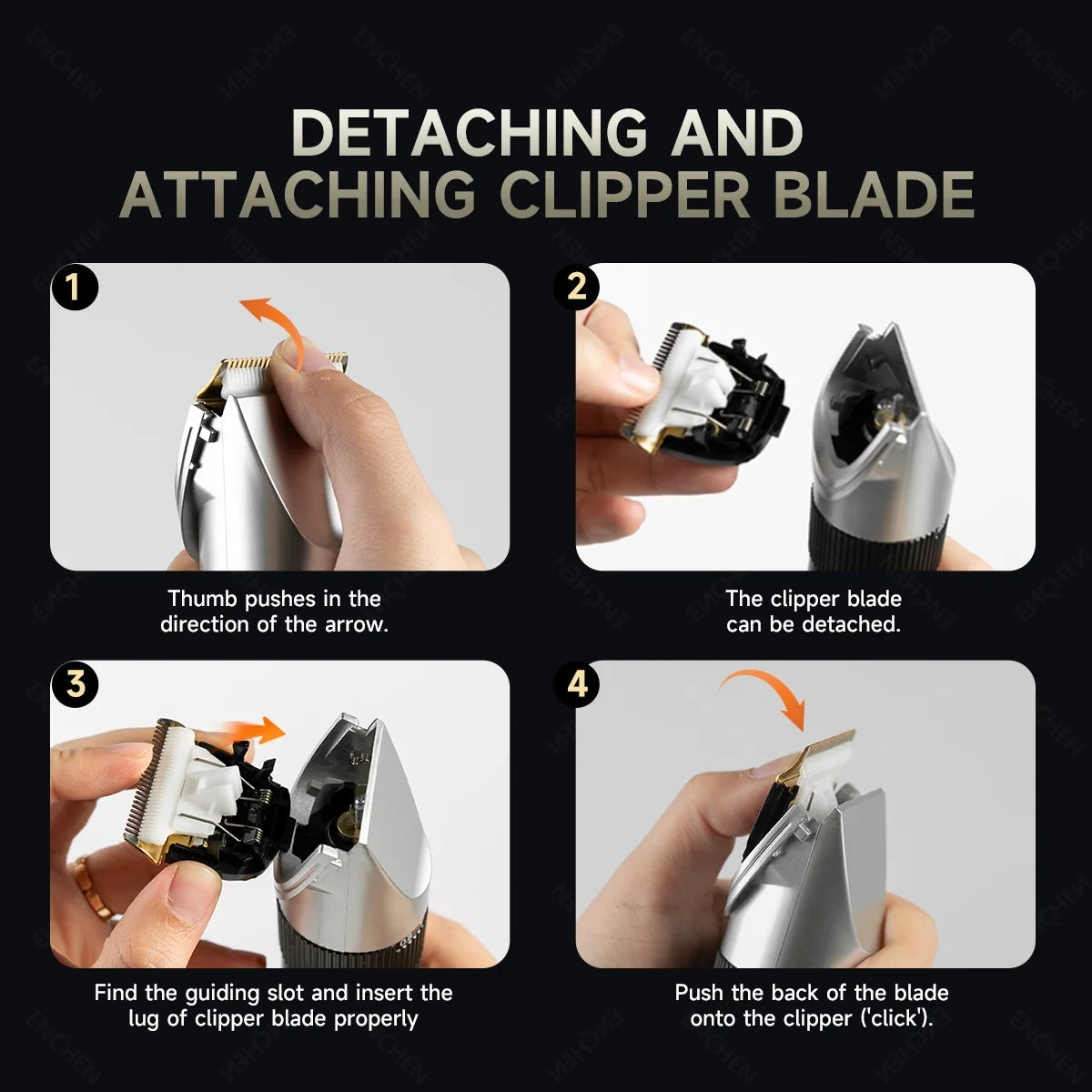 ENCHEN Sharp R Professional Cordless Hair Clipper With Safety Lock Upgraded Ceramic Blade 6000RPM Ultra Power