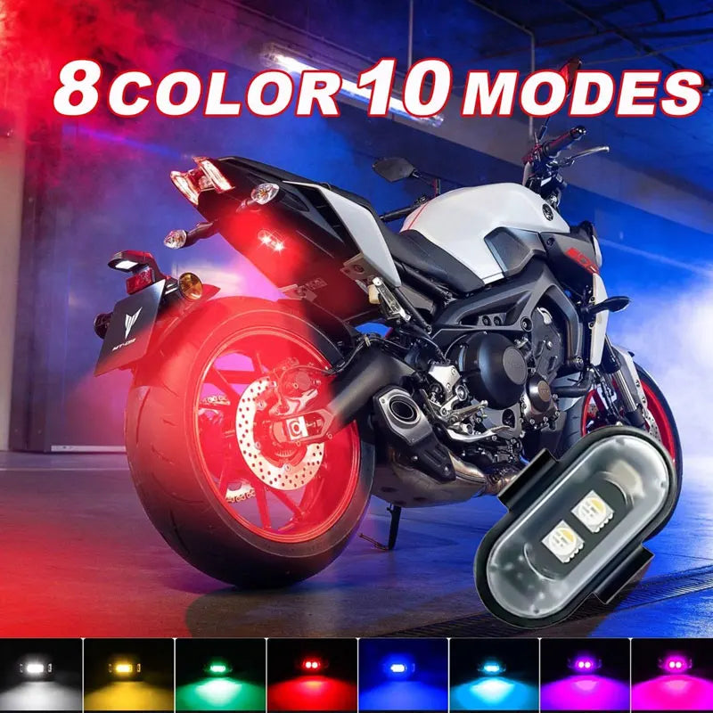 RGB Led Aircraft Strobe Light Remote Wireless Motorcycle Flash Light Warning Lights for Aircraft Airplane Helicopter Bike Car
