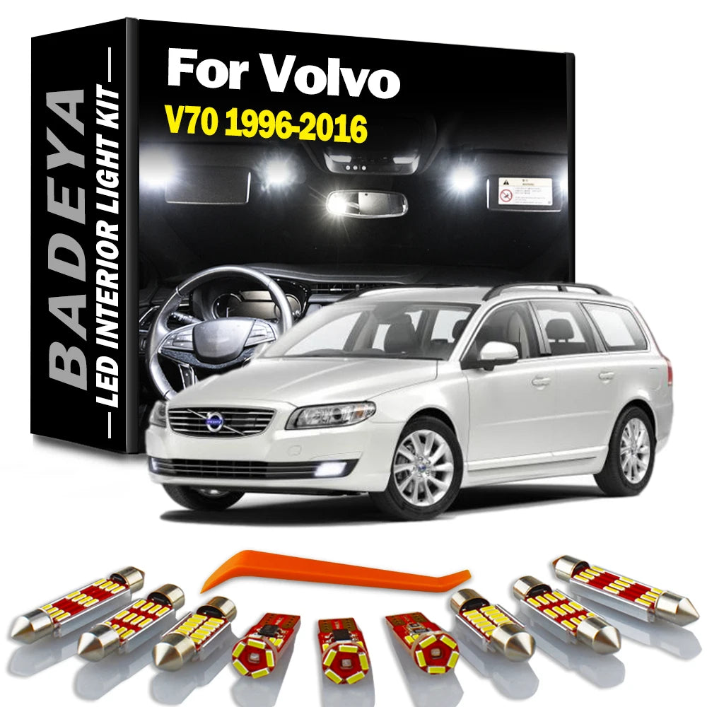 BADEYA Interior LED Light Car Bulb Kit For Volvo V70 MK1 MK2 MK3 1996-2012 2013 2014 2015 2016 Indoor Reading Dome Trunk Lamp