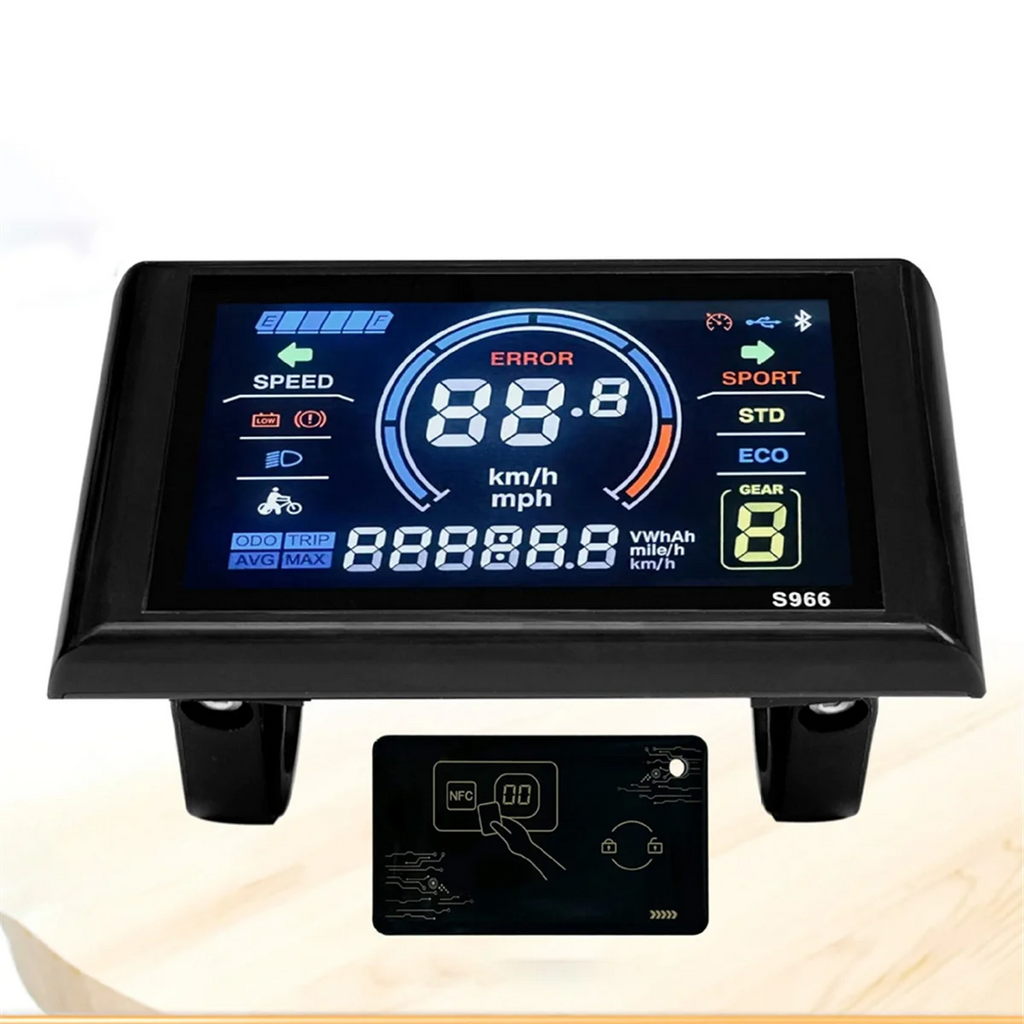 A26P 24-72V E-Bike LCD-S966 Colorful Display Control Panel with NFC Function Waterproof Plug Electric Bicycle Accessories