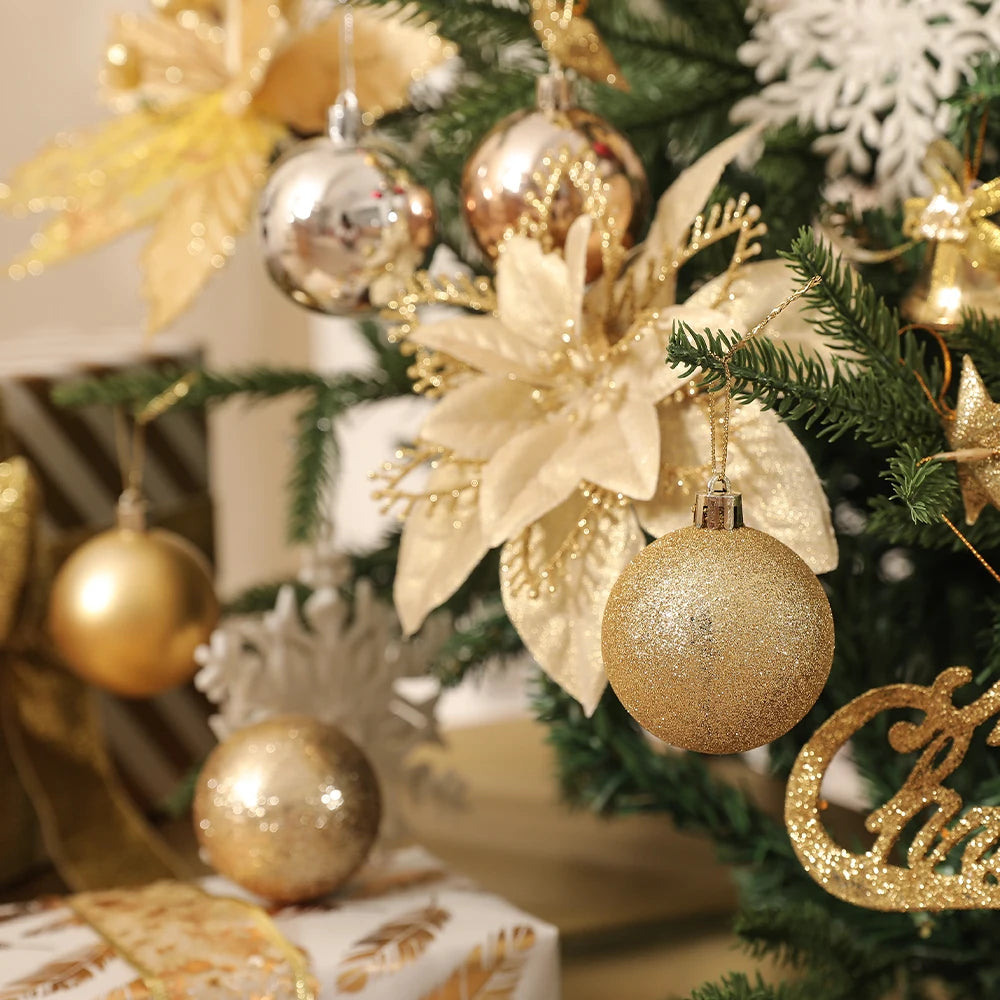24Pcs/Box 3-4cm Christmas Balls Christmas Tree Ornament Ball Xmas Hanging Tree Pendant Home Party Decor New Year Gifts