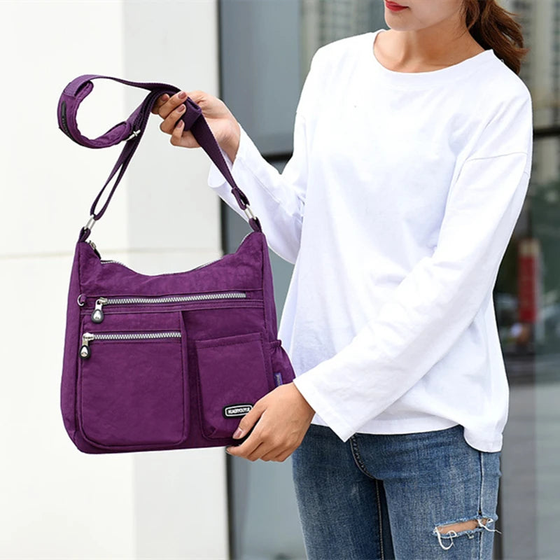 Women Crossbody Bag Nylon Waterproof Versatile Handbag Female Simple Shoulder Bag Travel Large Capacity Messenger Bag Purse Bags