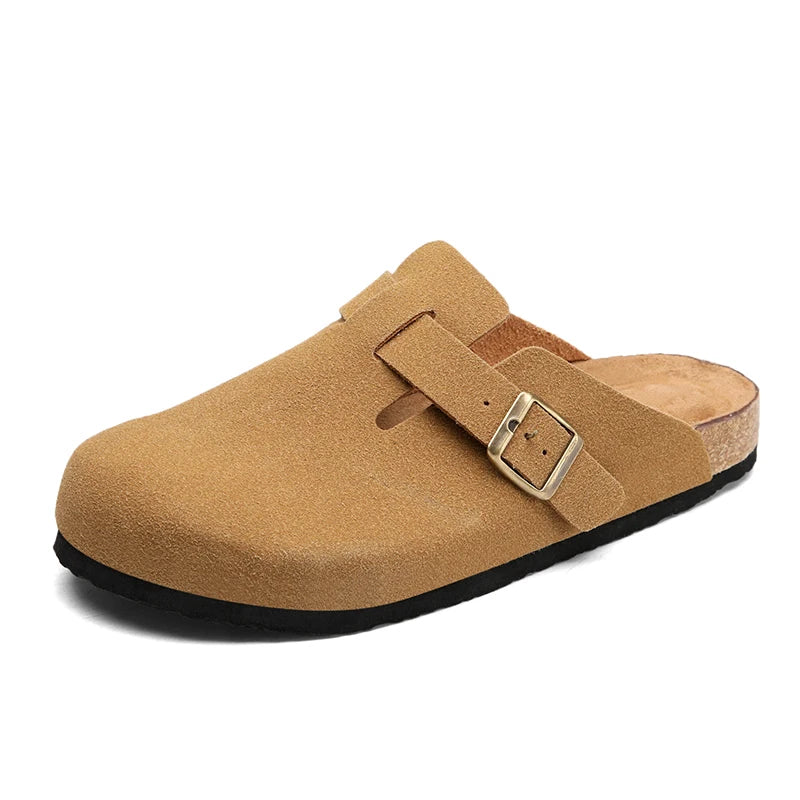 Mans Suede Leer Kurk Sandale Klompe Vroue Toe Pantoffels Skyfies Gesondheid Voetbed Vir Dropshipping