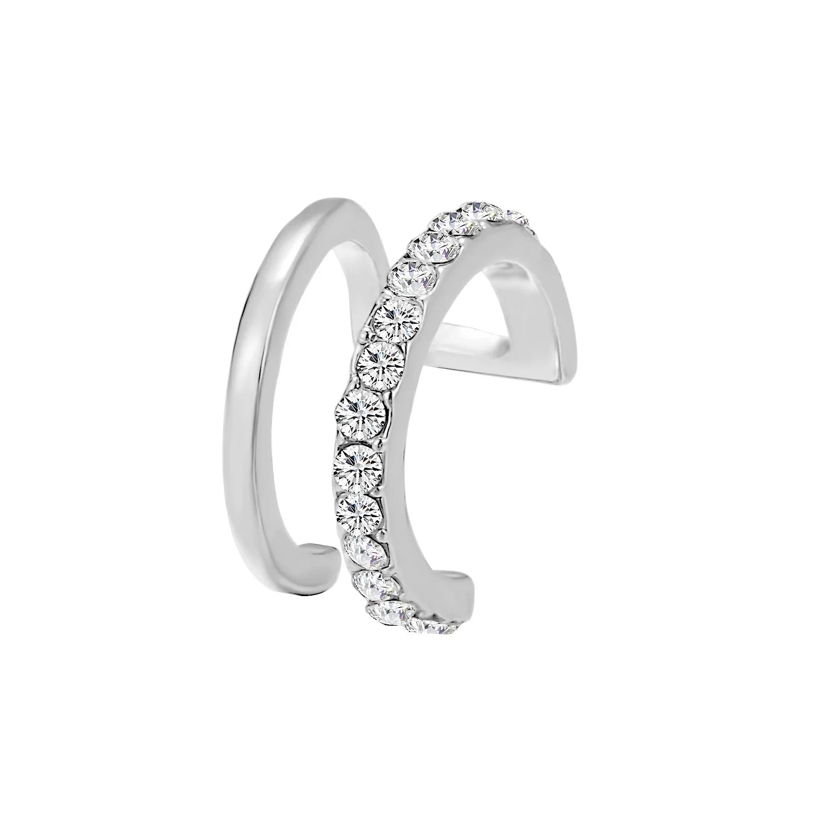 Fashion Exquisite Rhinestone Decor Ear Cuff Earring for Woman Ear 2025 Summer New Arrival Christmas Jewelry Gift