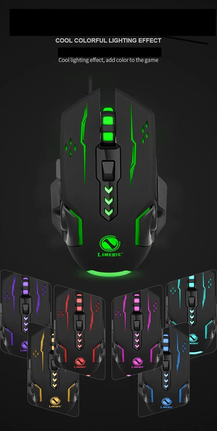 USB Wired Gaming Mouse Mechanical Mice USB Luminous Light Mouse Adjustable Optical Gamer Mouse for PC Computer Game