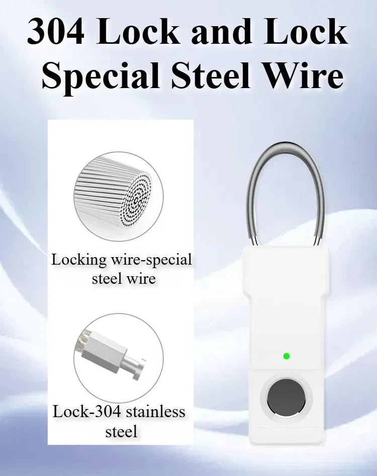 Tuya Fingerprint Padlock Bluetooth Combination Padlock Suitcase Luggage New Metal Code Lock Mini Fingerprint Key Anti-Theft Lock