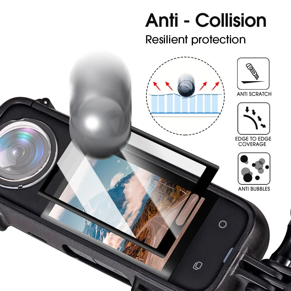 For Insta 360 X3 Self Adhesive Camera Lens Guard Front Back Camera Protectors for Insta 360 X3 HD Anti-scratch Screen Protectors