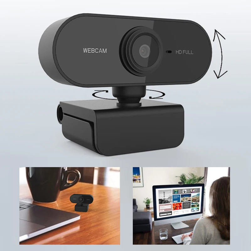 Elough 2K HD Webkamera vir Rekenaar Skootrekenaar Mini USB Webkamera met Mikrofone Webkamera vir YouTube Skype