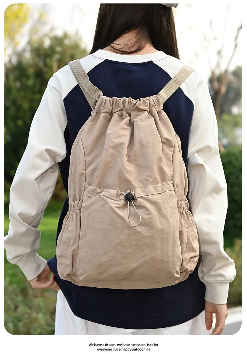 Foldable Drawstring Drawstring Backpack,Lightweight and Easy To Store,Essential for Short Distance Travel and Outdoor Activities