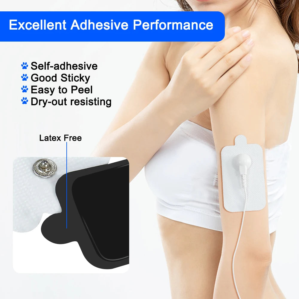 10/20pcs Electrode Pads EMS Muscle Stimulator TENS Pulse Massager Replacement Patch Self Adhesive Reusable Electrode Pads