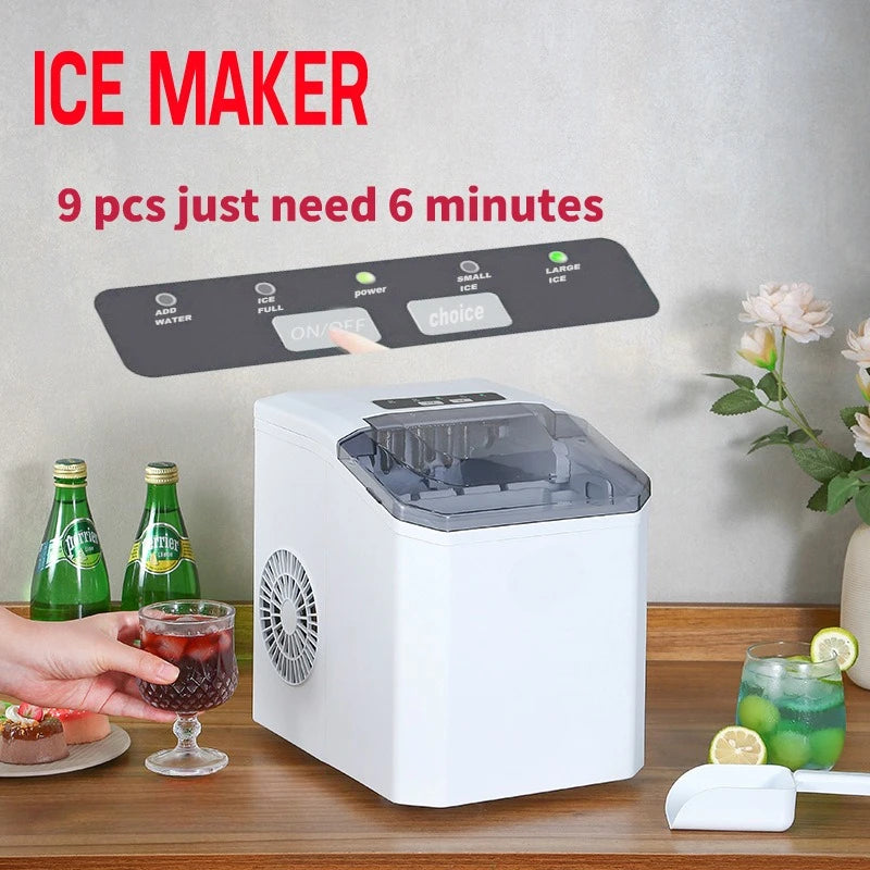 ice Machine Automatic mini electric Ice Cube Maker for Bar Home Kitchen Office 6Mins/9 Pcs Portable Ice Maker ice making Machine