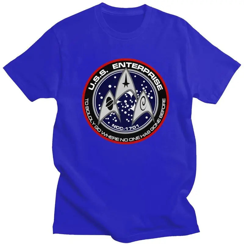 Custom Star Film T Shirts for Men Pre-shrunk Cotton Tee Tops Treks Movie Tshirt Short-Sleeve Graphic T-shirt Clothes