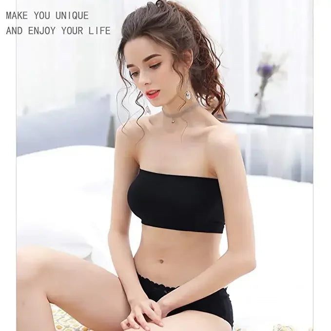 Breathable Strapless Bandeau Bra Underwear Without Pad Sleep Underwear Sports Bra Women Sexy Lingerie Lace Seamless Tube Top