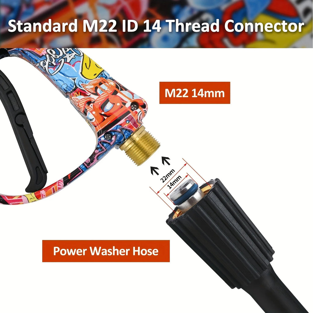2175psi High-Pressure Water Gun Beautiful Graffiti Painting Optional 1L Foam Cannon 1/4 Quick Nozzle Set Rubber Nozzle Bracket