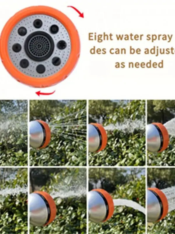 Straight handle long tube thumb push eight function rubber coated water gun garden irrigation artifact eight function water spra