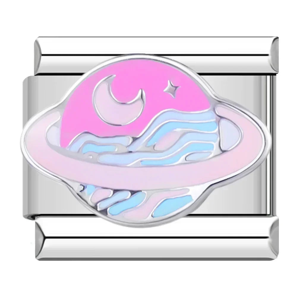 Hapiship 2023 Sweet Colour Star Dolphin Octopus Italian Charm Links Fit 9mm Stainless Steel Bracelet Jewelry DIY Making DJ596