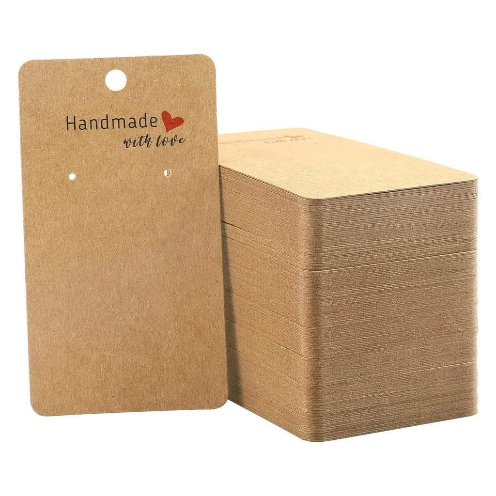 50pcs/Lot 5x9cm Paper Earrrings Display Hang Tag Cards DIY Ear Stud Jewelry Storage Package Supplies Accessories Small Business