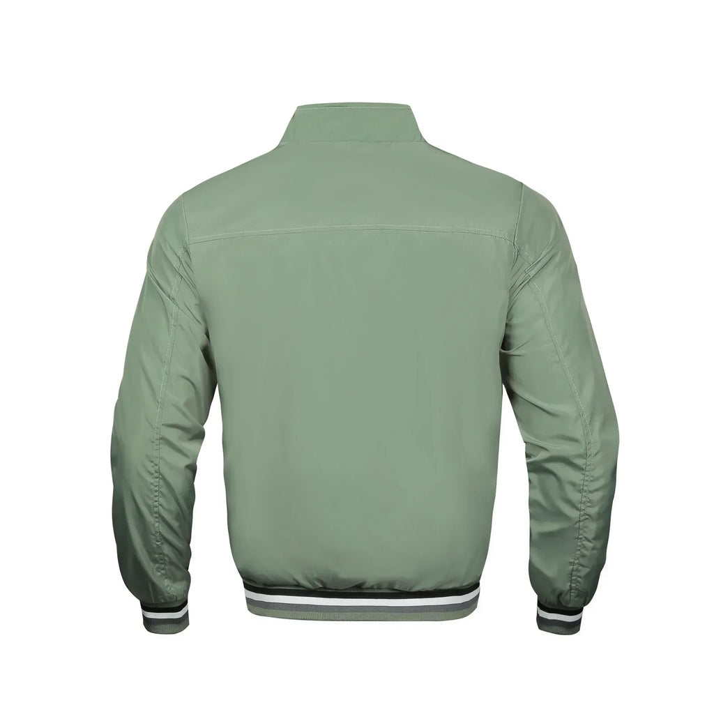 Embroidered Autumn and Winter Men's Stand Collar Casual Zipper Jacket Outdoor Sports Coat Windbreaker Jacket for Men Waterproof