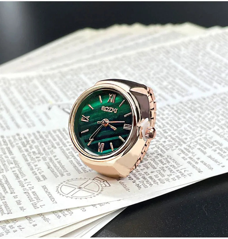 Hot Selling Finger Watch Ring Creative Movement Fashion Accessories Vintage Alloy Shell Quartz Watch Men Jewelry Women Gift