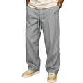 Men s Elastic Waist Jogger Pants with Side Pockets Comfortable Solid Color Casual Mid Rise  Fit Trousers