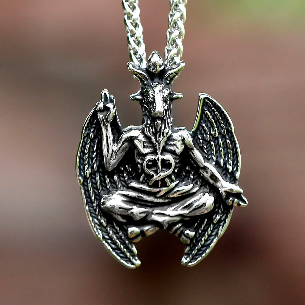NEW Darkly Men's 316L Stainless-Steel Gothic Satan Goat Lucifer Pendant Necklace Animal Punk Jewelry For Boyfriend Gift