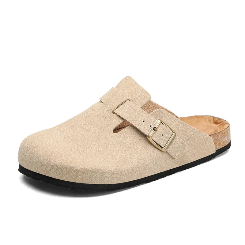 Mans Suede Leer Kurk Sandale Klompe Vroue Toe Pantoffels Skyfies Gesondheid Voetbed Vir Dropshipping